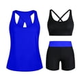 thumbnail image 1 of Tbopshirt Summer Bathing Suits Tummy Control 3 Piece Tankini Swimsuits for Women Swim Tank Tops with Bra and High Waist Bottom Beach, 1 of 6