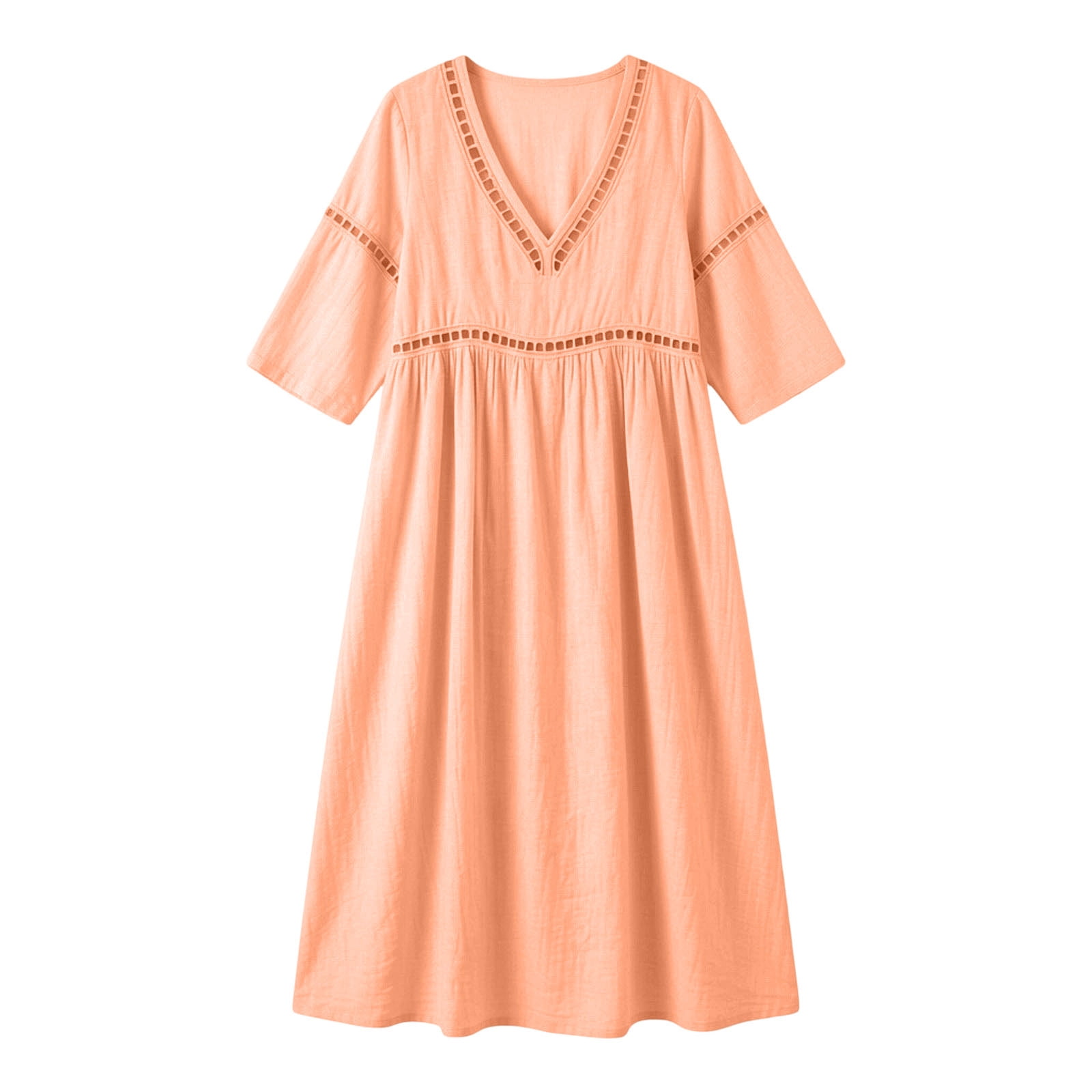 orange loose dress Burnt Orange Linen Dress, Loose Oversized Fit, Pockets