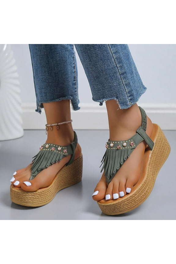 Summer Sandals New Fish Mouth Retro Wedge Heel Orthopedic Sandals for Women Roman Shoes Womens Sandals