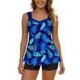 thumbnail image 1 of Tbopshirt Summer Tankini Swimsuits for Women Tummy Control Wide Strap Printing Tankini Bathing Suits Flowy Swim Tank Tops with Boyshorts Beach Bikini Sets, 1 of 9