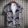thumbnail image 1 of Tbopshirt Summer Tops,Men's Casual Short Sleeve Hawaiian Vacation Style Shirt Blouse T-shirt, 1 of 5