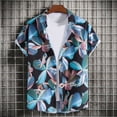 thumbnail image 1 of Tbopshirt Summer Tops,Men's Casual Short Sleeve Hawaiian Vacation Style Shirt Blouse T-shirt, 1 of 1
