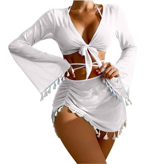 Tbopshirt Swimsuits for Women Clearance,Womens Bathing Suits,Four-piece Suit Women Bandage Solid Sexy Bikini Push-up Padded Swimwear Swimsuit Beachwear Set,Plus Size Swimsuits Summer Savings