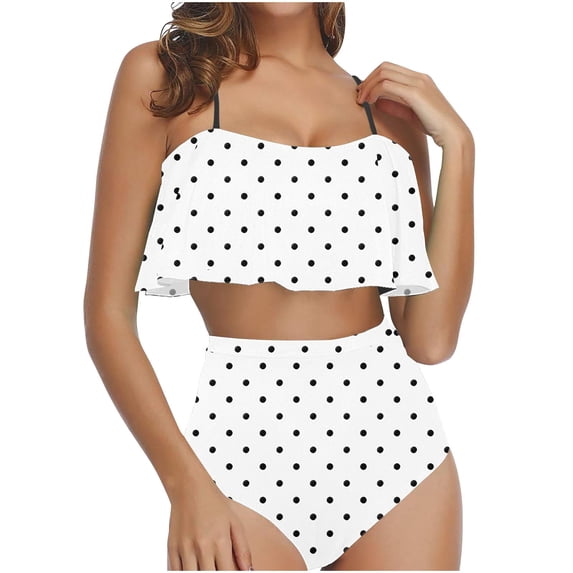 Tbopshirt Swimsuits for Women,Womens Bathing Suits,Women's Ruffled Bikini Swimsuit Set,Plus Size Swimsuits