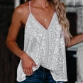 thumbnail image 1 of Tbopshirt Tank Top for Women Shimmer Sequin Embellished Deep V-Neck Strap Cami Tanks Vest, 1 of 5