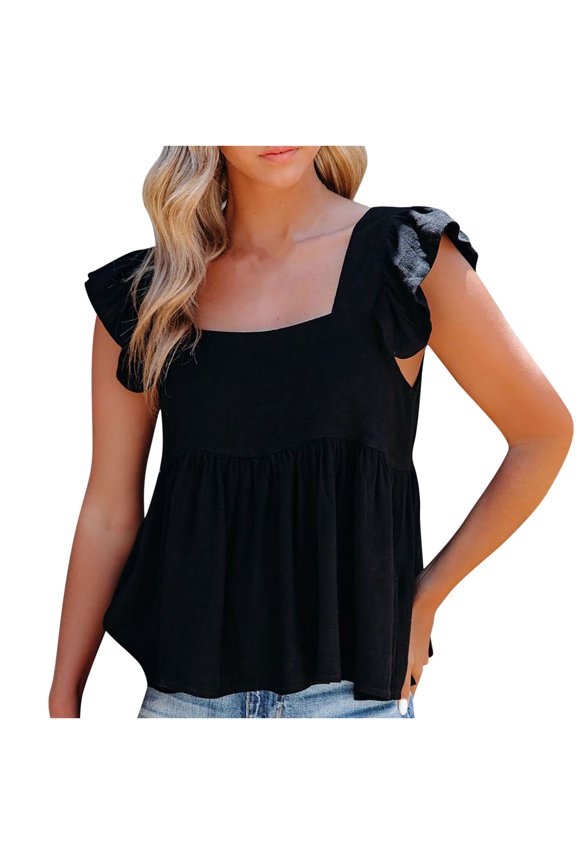 Tank Tops for Women,Womens tops,Women Fashion Sexy Sleeveless Solid Color Open Button Reversible Vest tops,T-shirt Vest Tee Blouse,Camisoles for Women Plus