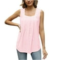 thumbnail image 1 of Tbopshirt Tank Tops for Women,Womens tops,Women's Sleeveless Solid Color Pleated Cut-Out Square Collar top Pullover Vest,T-shirt Vest Tee Blouse,Womens Fashion, 1 of 8