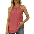 thumbnail image 1 of Tbopshirt Tank Tops for Women,Womens tops,Womens Blouse Tank Tops Summer High Neck Sleeveless Chiffon tops,T-shirt Vest Tee Blouse,Camisoles for Women Plus, 1 of 7