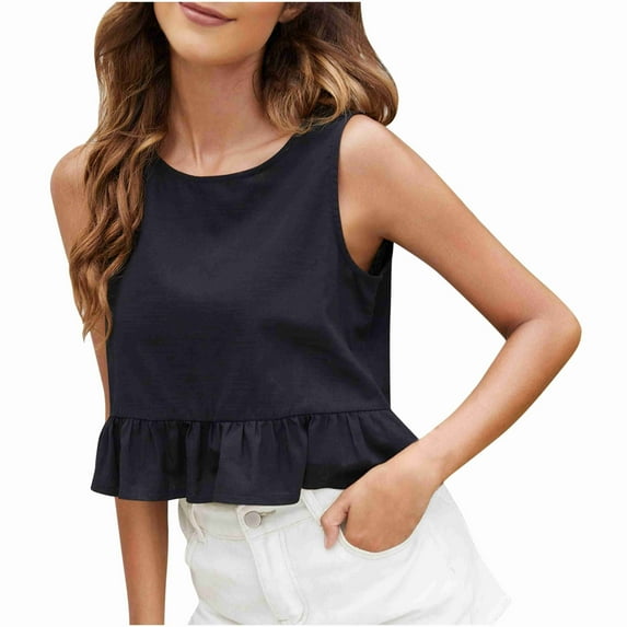 Tbopshirt Tank Tops for Women,Womens tops,Women Casual Solid Sleeveless Vest Splicing Round Neck T- tops,T-shirt Vest Tee Blouse,Womens Fashion