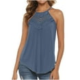 thumbnail image 1 of Tbopshirt Tank tops for Women Clearance,Womens tops,Solid Color Casual Lace up Tank tops Hollow Sleeveless Round Neck,T-shirt Vest Tee Blouse,Camisoles for Women Plus Summer Savings Deals, 1 of 7
