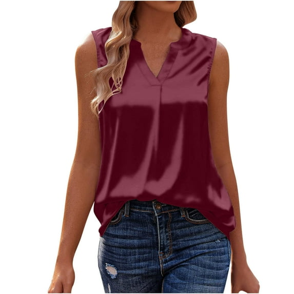 Tbopshirt Tank tops for Women Clearance,Womens tops,Summer Women Solid Color V-Neck Pocket Sleeveless Casual Tee tops Tank,T-shirt Vest Tee Blouse,Womens Fashion Summer Savings Deals