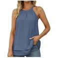 thumbnail image 1 of Tbopshirt Tank tops for Women Clearance,Womens tops,Womens Blouse Tank tops Summer High Neck Sleeveless Chiffon tops,T-shirt Vest Tee Blouse,Camisoles for Women Plus Summer Savings Deals, 1 of 6