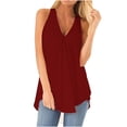 thumbnail image 1 of Tbopshirt Tank tops for Women Clearance,Womens tops,Womens Solid Tank tops Sleeveless V-Neck Base Shirt Summer Casual Tees,T-shirt Vest Tee Blouse,Womens Fashion Summer Savings Deals, 1 of 5