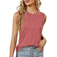 thumbnail image 1 of Tbopshirt Tank tops for Women Clearance,Womens tops,Women's Round- Neck Solid Color top,T-shirt Vest Tee Blouse,Womens Fashion Summer Savings Deals, 1 of 7