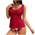 thumbnail image 1 of Tbopshirt Tankini Swimsuit Sets for Women Tummy Control Floral Print 2 Piece Tank Tops with Bra and High Waist Bottom Summer Beach Bathing Suits, 1 of 9