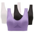 thumbnail image 1 of Tbopshirt Tbopshirt Wireless Sports Bras for Women Plus Size,Stretchy Yoga Bras,3-Pack Women Sports Bra Without Wire Free Support Yoga Running Underwears, 1 of 1