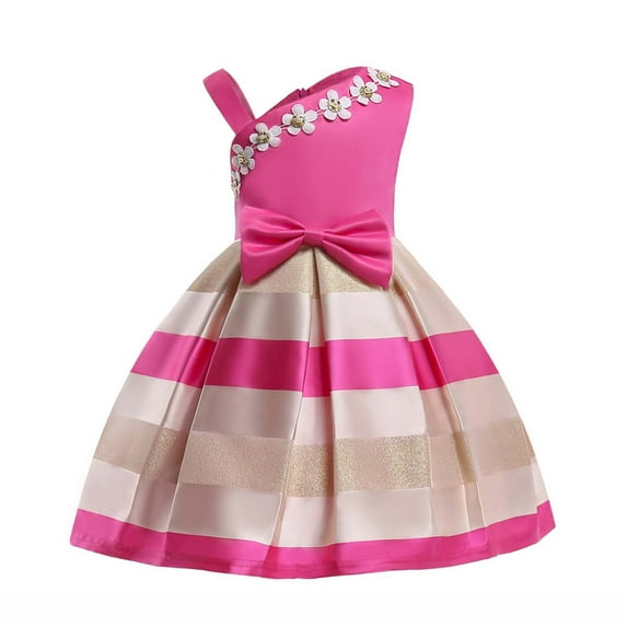 Tbopshirt Toddler Clothing,Toddler Girls Satin Bowknot Flower Decoration Birthday Party Gown Long Dresses