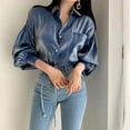 thumbnail image 1 of Tbopshirt Tops for Women 2025,Women's Fashion Autumn Loose Long Sleeve Blouse Turndown Collar Casual Pullover Tops Blouses Shirt, 1 of 5