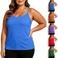 thumbnail image 1 of Tbopshirt Undershirts for Women Plus Size Maternity Shapewear Adjustable Spaghetti Strap Camisole with Built in Padded Bra Adjustable Strap Sleeveless Tank Top, 1 of 3