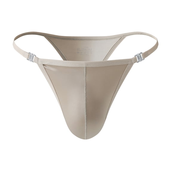 Tbopshirt Underwear for Men Thong Style Solid Color Silk Satin Fabric Highly Breathable Low Waist Short Underwear