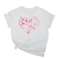 thumbnail image 1 of Tbopshirt Valentine's Day T-Shirts Short Sleeve Graphic Tees,Summer Plus Size Tops,Women Fashion Valentines Day Crew Neck Love Heart Printed Pullover Casual Loose Womens Tops S-XXXL, 1 of 2