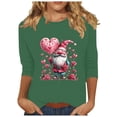 thumbnail image 1 of Tbopshirt Valentine's Day T-Shirts for Women Plus Size,Valentines Day 2025 Ladies Plus Size Crop Tops 3/4 Sleeve Cute Printed Graphic Tee Pullover Shirts,S-XXL, 1 of 4
