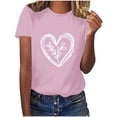 thumbnail image 1 of Tbopshirt Valentine's Day T-Shirts for Women Short Sleeve Graphic Tees,Summer Plus Size Tops,Valentines Day Fashion Crewneck Printing Love Heart T-Shirt Casual Loose Womens Tops S-XXXL, 1 of 6