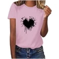 thumbnail image 1 of Tbopshirt Valentine's Day T-Shirts for Women Short Sleeve Graphic Tees, Plus Size Tops,Valentines Day Fashion Crewneck Printing Love Heart T-Shirt Casual Loose Womens Tops S-XXXL, 1 of 6
