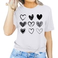 thumbnail image 1 of Tbopshirt Valentine's Day T-Shirts for Women Tees,Plus Size Womens Tops,Women Valentines Day Short Sleeve Heart Printed T-Shirt Novelty Graphic S-XXXL, 1 of 4