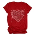 thumbnail image 1 of Tbopshirt Valentine's Day T-Shirts for Women Short Sleeve Graphic Tees, Plus Size Womens Tops,Valentines Day Fashion Printed T-shirt S-XXXL, 1 of 2