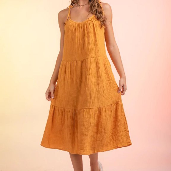 Tbopshirt Wedding Guest Dresses for Women Spring and Summer Open Back Ruffle Solid Casual Dress Short Skirt