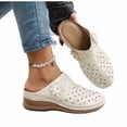 thumbnail image 1 of Tbopshirt Wedge Sandals for Women Wide Width Summer Wedge Heels Causal Closed Toe Solid Color Trendy Casual Beach Vacation Slides, 1 of 7