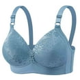 thumbnail image 1 of Tbopshirt Wirefree Bras for Women High Support Plus Size Full Cup Non-steel Lace Stitching Comfortable and Breathable Gathered Adjustable Shoulder Straps Bra Underwear, 1 of 8