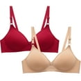 thumbnail image 1 of Tbopshirt Wirefree Bras for Women,Adjustable Shoulder Straps Women Bras 2pcs Women's Bra Soild Underwear Bra Everyday Small Cup Underwear, 1 of 5