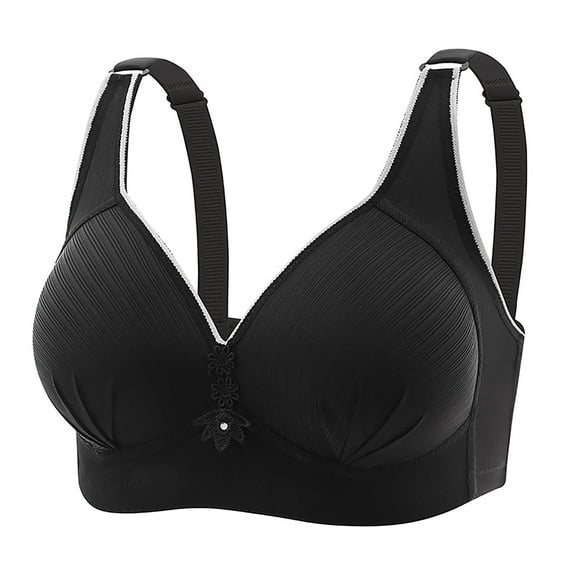 Tbopshirt Wirefree Bras for Women,Women Bras Embroidered Glossy Comfortable Breathable Bra Underwear No Rims