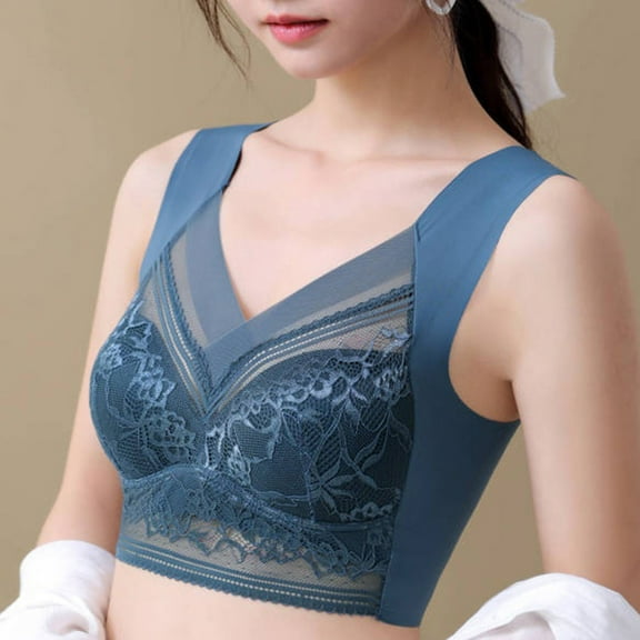 Tbopshirt Wirefree Lace Sports Bras for Women,Women Bras Gathered Sports Bra Underwear Yoga Hollow Out Bra Cup