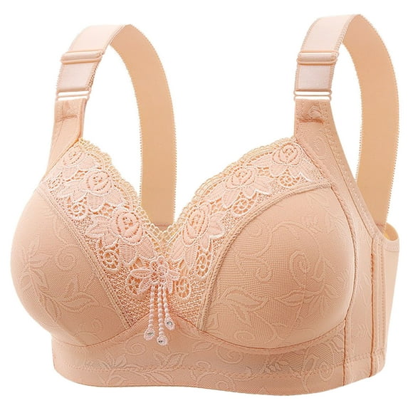 Tbopshirt Wireless Bras for Women Plus Size Clearance,Stretch Push-Up Womens Bras,Woman's Embroidered Glossy Comfortable Breathable Bra Underwear No Rims,Up to 50% Off Fashion