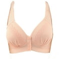 thumbnail image 1 of Tbopshirt Wireless Bras for Women Plus Size,Stretch Push-Up Front Closure Womens Bras,Fashion Woman's Lace Beauty Back Strap Wrap Plus Size Bra Underwear, 1 of 3