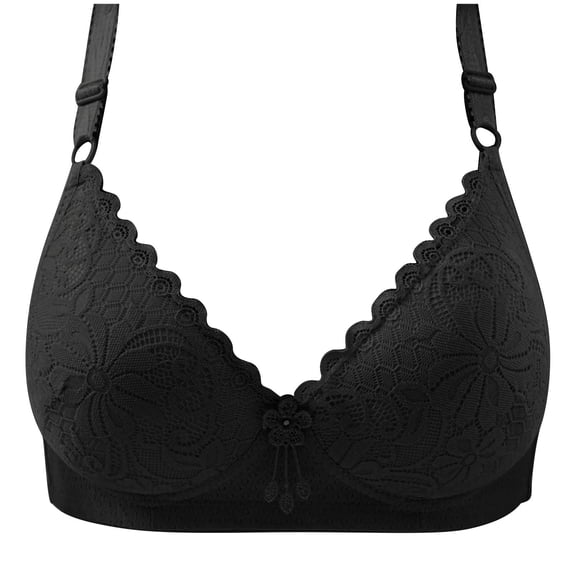 Tbopshirt Wireless Bras for Women Plus Size,Stretch Push-Up Womens Bras Lace Underwire Bras,Traceless Comfortable No Steel Ring Breathable Gathering Bra Underwear
