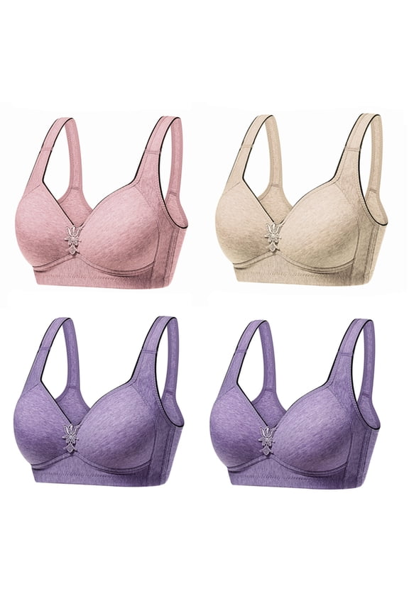 Wireless Bras for Women Plus Size,Stretch Push-Up Womens Bras,Woman's Color Comfortable Hollow Out Perspective Bra Underwear No Rims