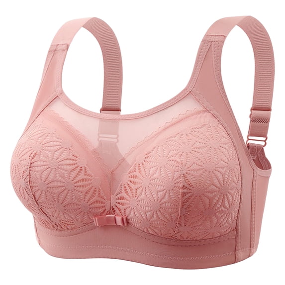 Tbopshirt Wireless Bras for Women Plus Size,Stretch Push-Up Womens Bras,Woman's Embroidered Glossy Comfortable Breathable Bra Underwear No Rims