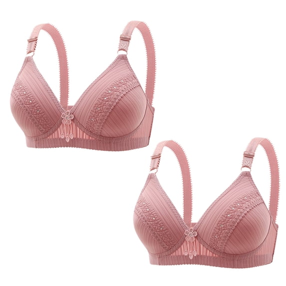 Tbopshirt Wireless Bras for Women Plus Size,Stretch Push-Up Womens Bras,Women'S Embroidered Glossy Comfortable Breathable Bra Underwear No Rims