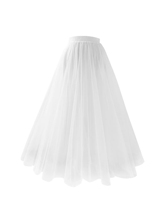 Women Skirts,Dancing Skirt Plus Size,Womens Pleated Gauze Knee Length Skirt Adult Dancing Skirt
