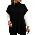 thumbnail image 1 of Tbopshirt Women Sleeveless Sweater Vest Turtleneck Oversized Pullover Sweaters with Front Pockets for Fall Winter Casual Outfit Going Out Knit Tops, 1 of 8