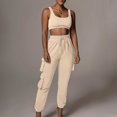 thumbnail image 1 of Tbopshirt Women's 2 Piece Outfits Women Casual Summer Round Neck Sleeveless Tops and Long Pants Suit Wide Leg Pants, 1 of 5
