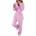 thumbnail image 1 of Tbopshirt Women's 2 Piece Outfits Women's Long Sleeve Solid Suit Pants Casual Elegant Business Suit Sets Wide Leg Pants, 1 of 4