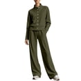 thumbnail image 1 of Tbopshirt Women's Sweatshirt and Sweatpants Set Long Sleeve Solid Color Wide Leg Pants Casual Wear 2 Piece Outfit for Women Casual Clothing, 1 of 6