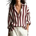 thumbnail image 1 of Tbopshirt Womens Blouses Tops for Women Casual Striped Button Down Loose-fitting LongSleeved Button-up Blouse Shirt, 1 of 6