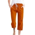 thumbnail image 1 of Tbopshirt Womens Casual Pants,Women's Fragrant Solid Color Loose Women Fashion Drawstring Pants Seven Pants Pockets,Plus Size Pants for Women, 1 of 5