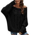 thumbnail image 1 of Tbopshirt Womens Hooded Sweater Ladies Fashion Loose Long Lleeve Sweater Pullover Knitted Loose Top, 1 of 3
